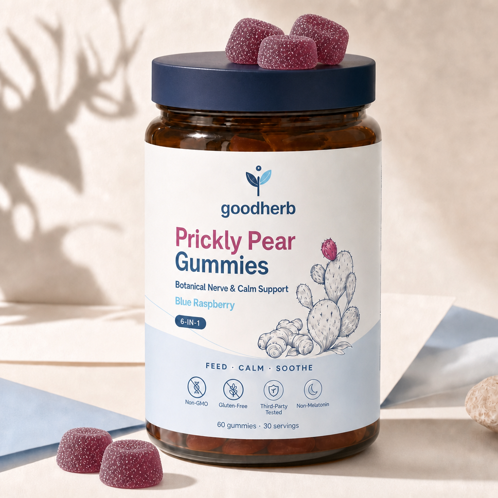 Goodherb bottle with prickly pear gummies